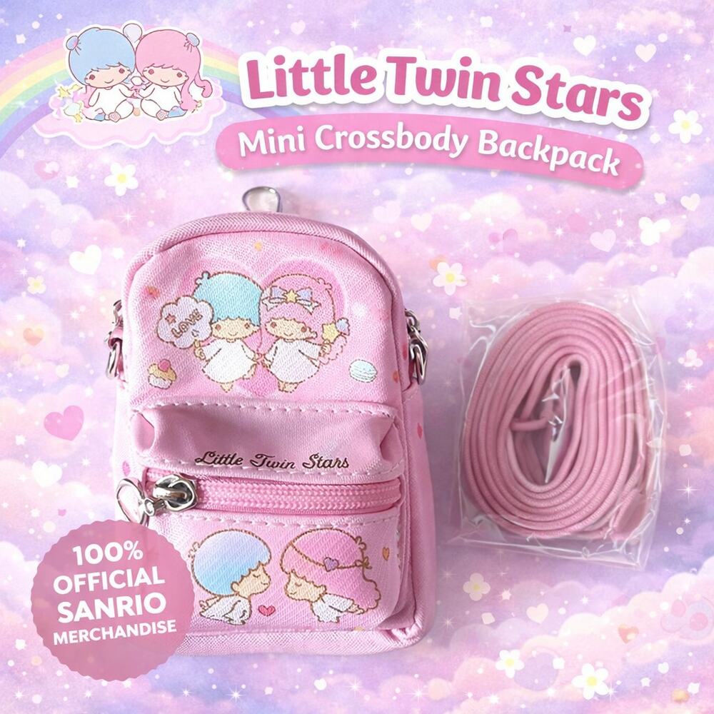 Sanrio Baby Pink Little Twin Stars Mini Crossbody Backpack NEW